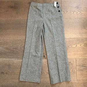 Talbots Black Cream Wool Blend Tweed Dress Pant